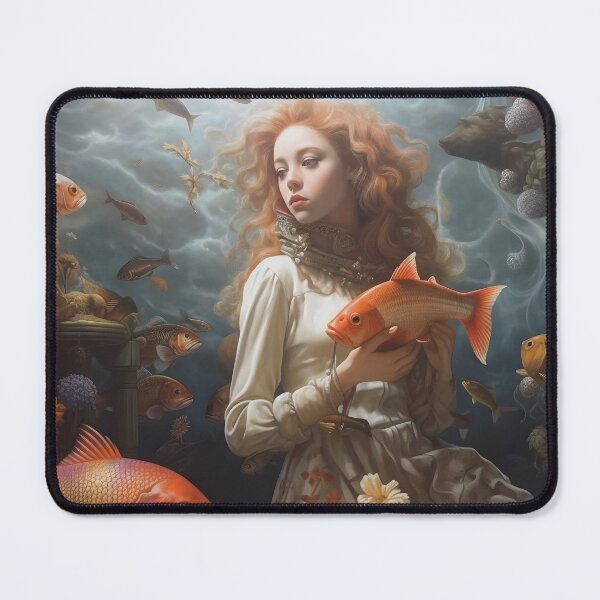 Item preview, Woman Holding A Fish Underwater designed and sold by Obsidian Ink by Wilshire.