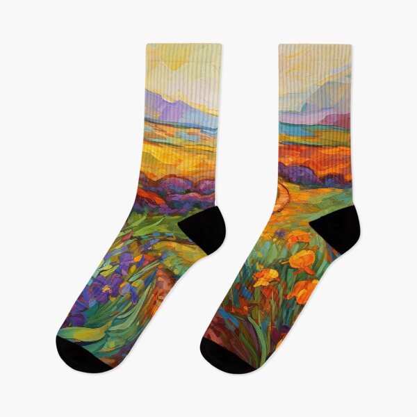 Item preview, Iris Floral Fields - Impressionistic landscape 3 designed and sold by Red Witch Art.