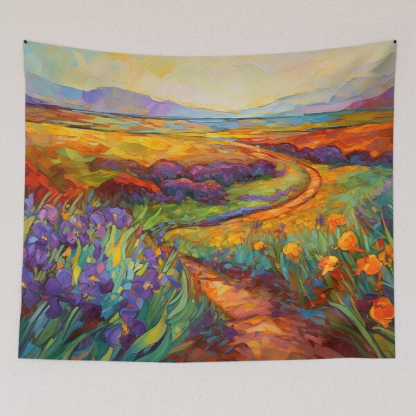 Item preview, Iris Floral Fields - Impressionistic landscape 3 designed and sold by Red Witch Art.