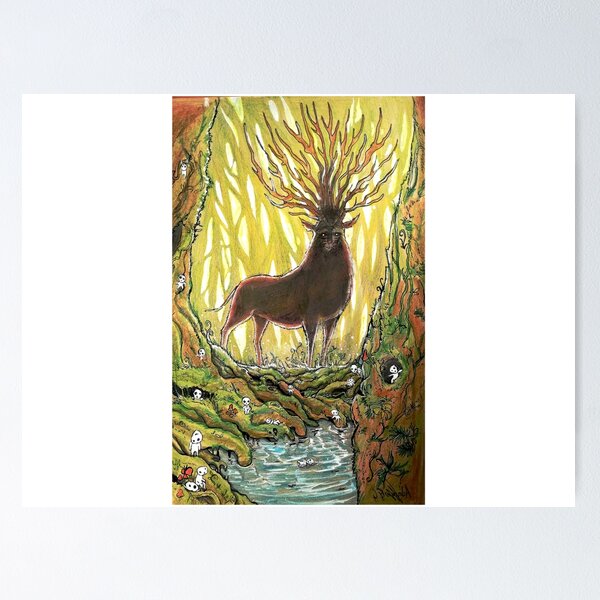 Item preview, Princess Mononoke forest spirit with pencils designed and sold by Inkhov.