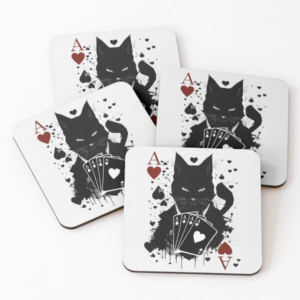 Item preview, Cat Black and White Ace of Hearts Cool designed and sold by Hic21.