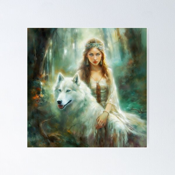 Item preview, Woman and Wolf 8 designed and sold by Dawn van Doorn.