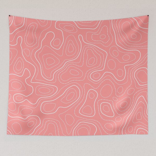 Item preview, Topography Pattern. Peach Pink and White color designed and sold by Aetherier.