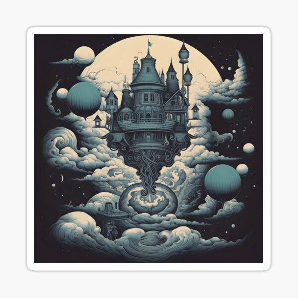Item preview, Floating House In The Night Sky designed and sold by Purelite Art.