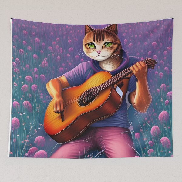 Item preview, Cat with with guitar  designed and sold by simaso.