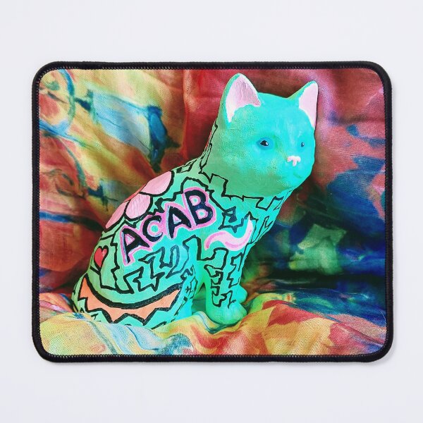 Item preview, ACAB cat with rainbow background designed and sold by WeirdSaltShop.