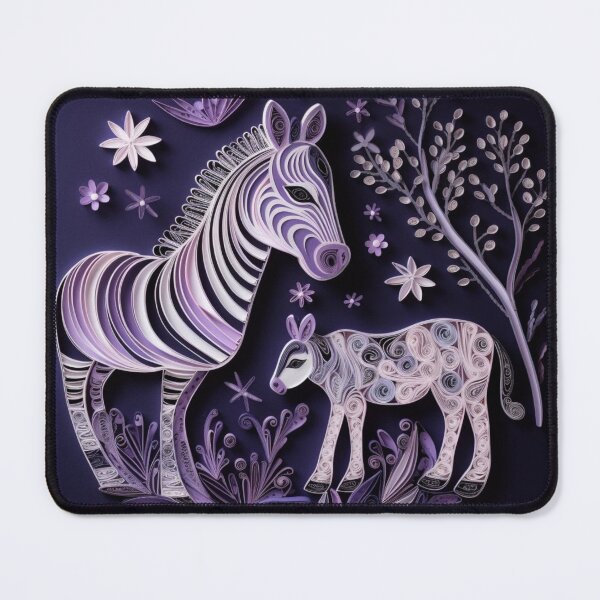 Artikelvorschau, Horse with flowers and leaves on a purple background. Fantasy illustration entworfen und verkauft von aiphotosart.