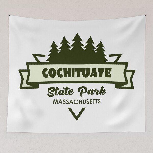 Item preview, Cochituate State Park Massachusetts Trees And Ribbon designed and sold by bivenart.