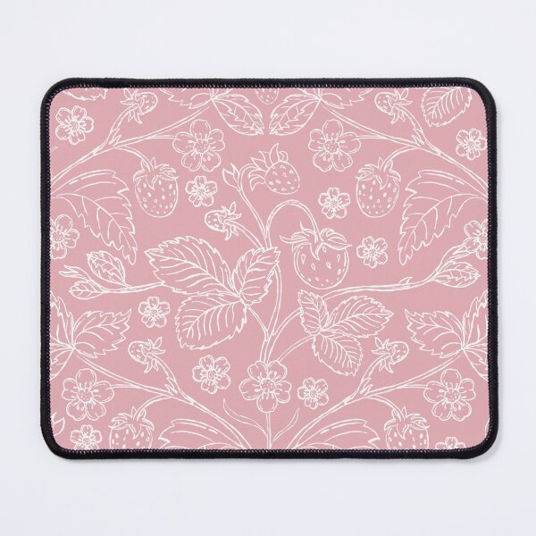 Item preview, Whimsical Strawberry Garden: Pink Background with Hand-Drawn Pen and Ink Strawberries designed and sold by RosalieReeves.