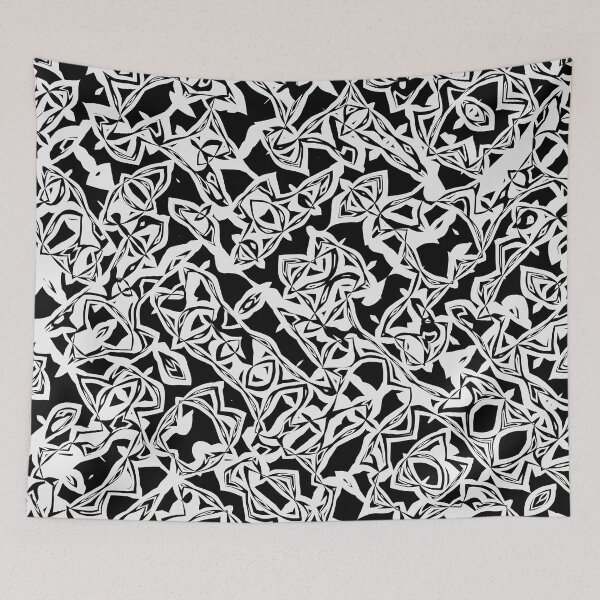 Item preview, Abstract Modern Lattice Floral Pattern in Black and White designed and sold by Trevor Hirst.