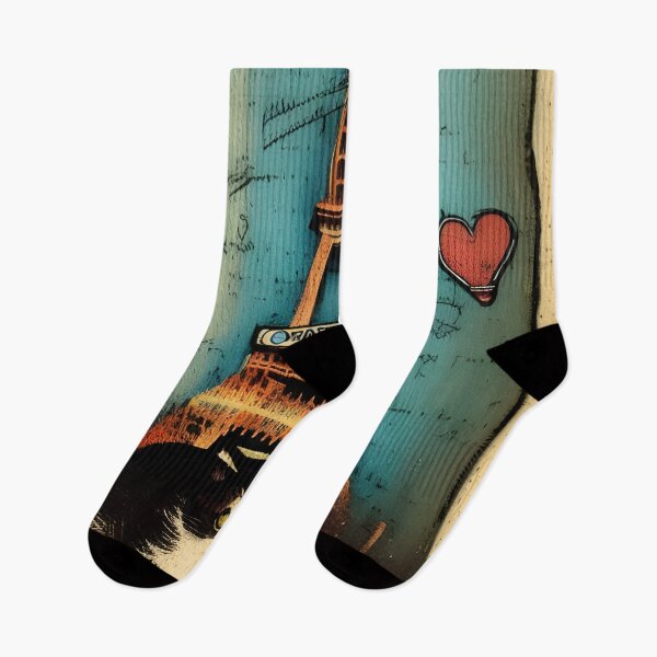 Item preview, Vintage France Paris Eifel Tower Cat Sketch designed and sold by PC-artist.