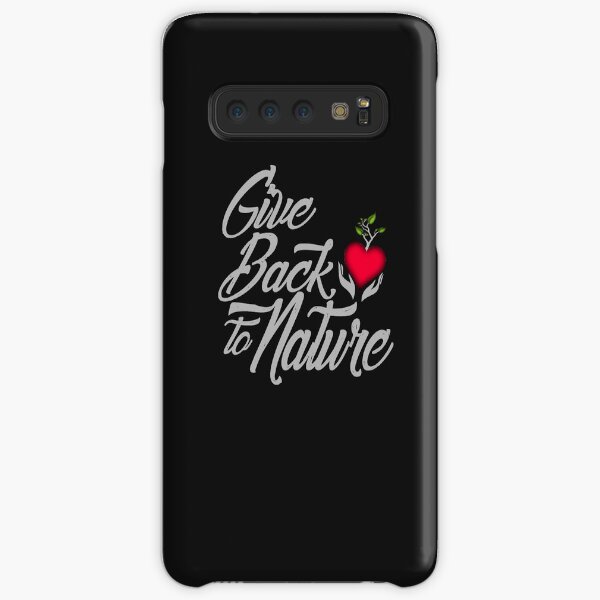Give Back To Nature Slogan - Black Background Samsung Galaxy Snap Case
