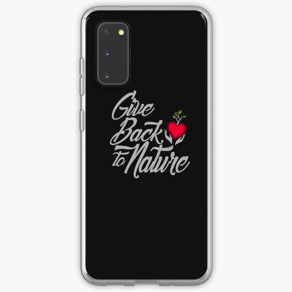 Give Back To Nature Slogan - Black Background Samsung Galaxy Soft Case