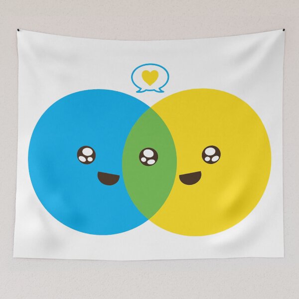 Item preview, Cute Colorful Valentines Day Venn Diagram designed and sold by magentasponge.