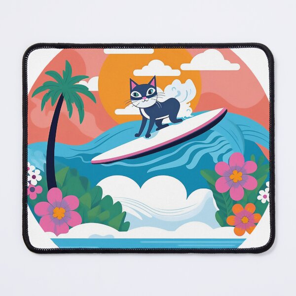 Item preview, Surfing Shag Kitty designed and sold by Kona Cat Creationz.