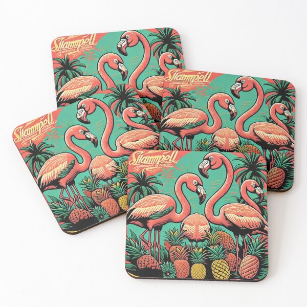 Aperçu de l'œuvre summer patterns with flamingos and pineapples, créée et vendue par SplendidStyles.