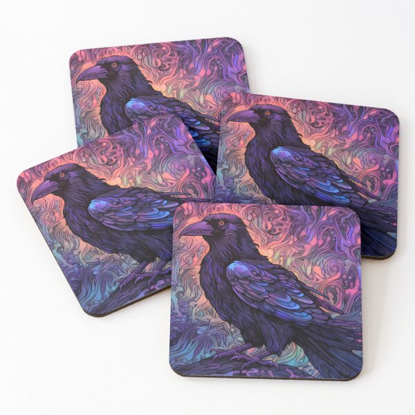 Item preview, Mystical Reverie: Colorful Raven and Poe-Inspired Background designed and sold by SweetWhiskers.