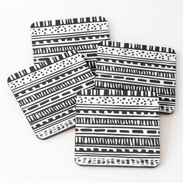 Item preview, Black white border abstract tribal seamless pattern designed and sold by essskina.