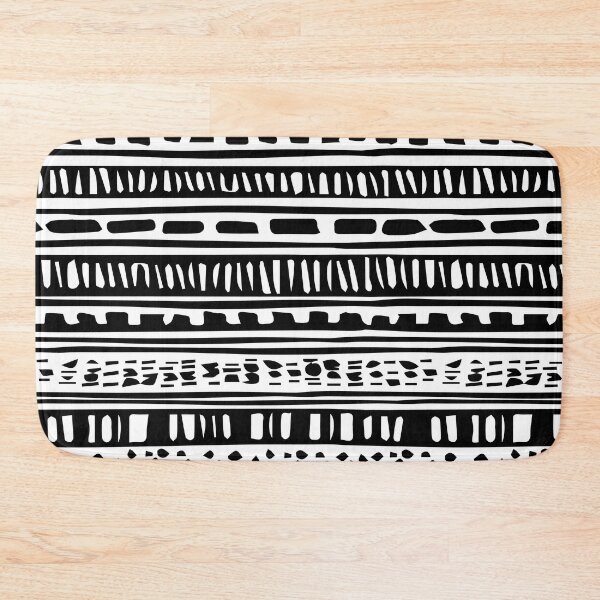 Item preview, Black white border abstract tribal seamless pattern designed and sold by essskina.