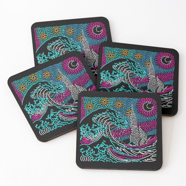 Item preview, Great Wave Neon Starry Night designed and sold by therocketman.