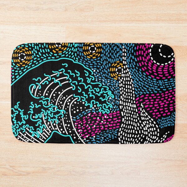 Item preview, Great Wave Neon Starry Night designed and sold by therocketman.