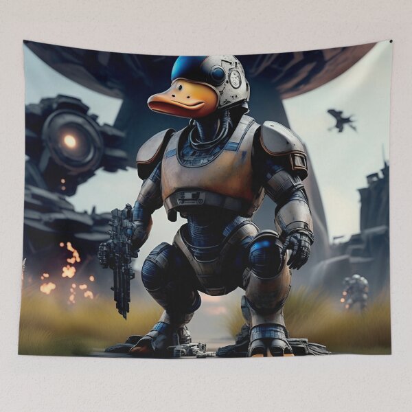 Item preview, Hyperrealistic Portrait of Anthropomorphic Cyber Soldier Duck. - Digital art style designed and sold by PixelSpectrum.