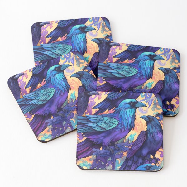 Item preview, Ravens in Colorful Splendor designed and sold by SweetWhiskers.
