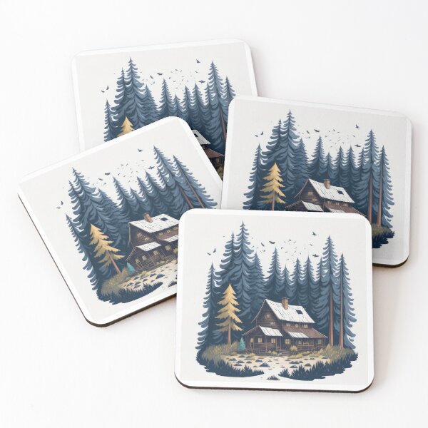 Item preview, Cute mountain house cartoon design - Cabin in the woods designed and sold by ROBIN MACGREGOR.