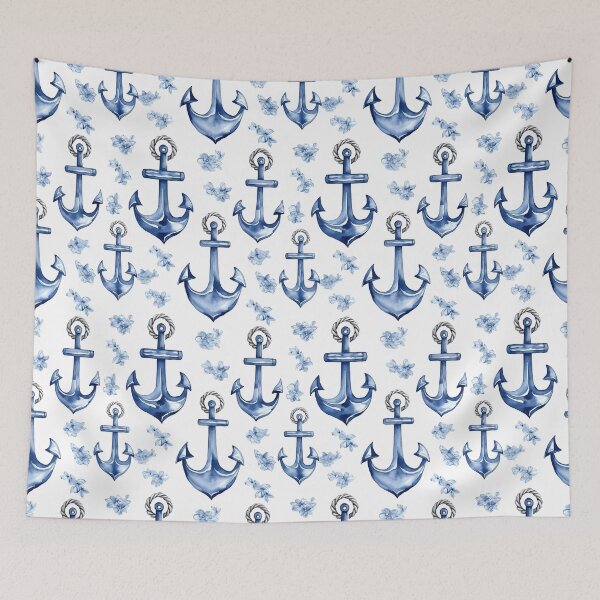 Item preview, Serenity at Sea - Watercolor Blue Anchor designed and sold by MelodySimmons.
