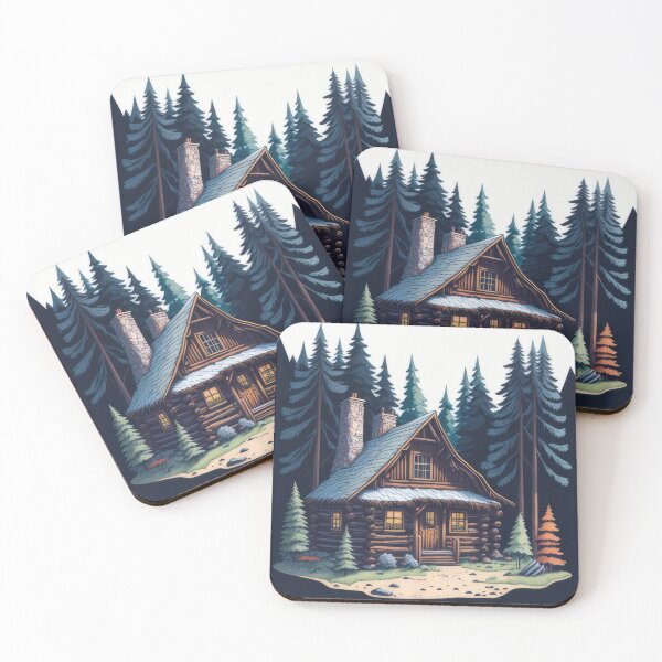 Item preview, Cute mountain house cartoon design - Cabin in the woods designed and sold by ROBIN MACGREGOR.