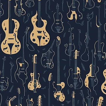 Artwork thumbnail, Modern Abstract Musical Instruments Pattern by DesignCentrum