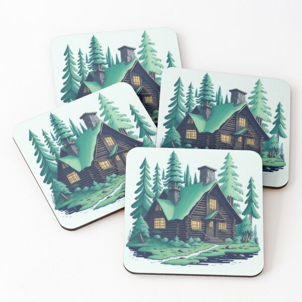 Item preview, Cute mountain log cabin design - Cabin in the woods designed and sold by ROBIN MACGREGOR.