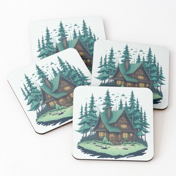 Item preview, Cute mountain log cabin design - Cabin in the woods designed and sold by ROBIN MACGREGOR.