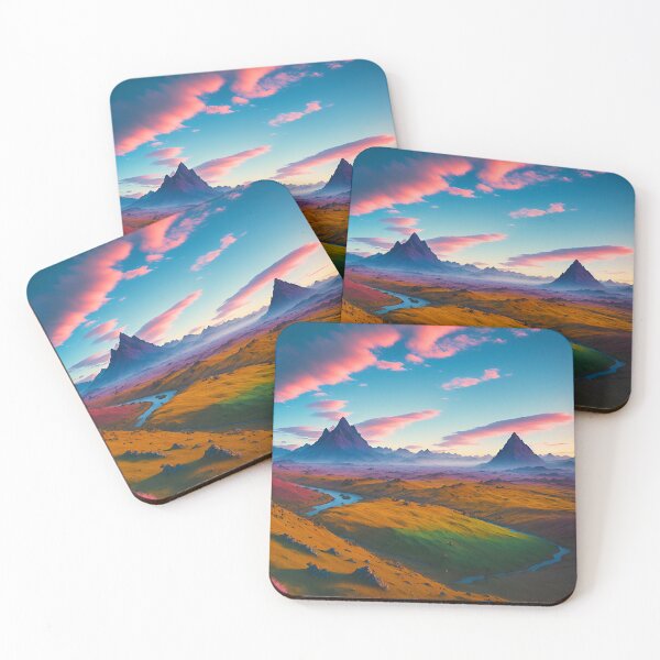 Item preview, Vibrant and Colorful Misty Mountain Landscapes, Ai Generated Art designed and sold by AiGens.