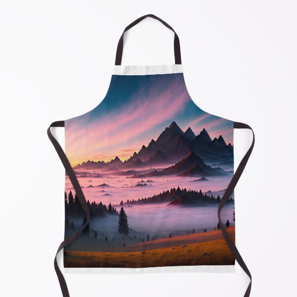Item preview, Misty Mountains With a Sunset Backdrop, Ai Generated Art designed and sold by AiGens.
