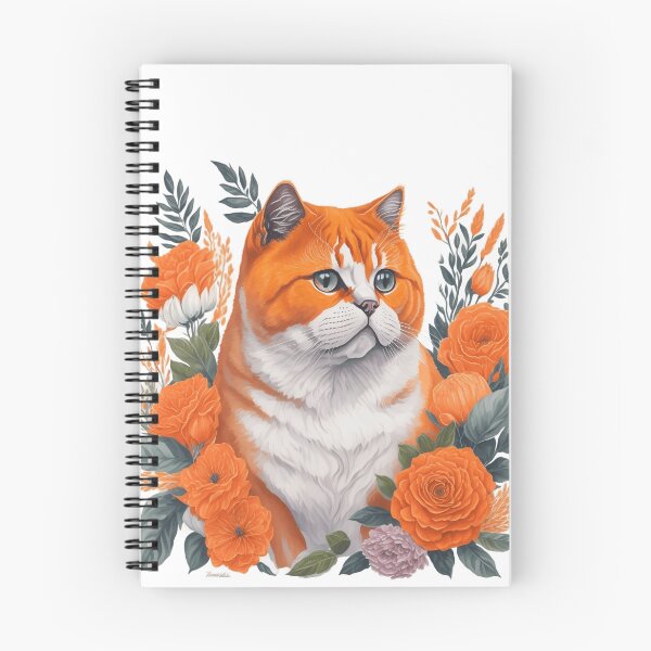 Item preview, Cute Orange British Shorthair with Flowers designed and sold by Clipartopia.