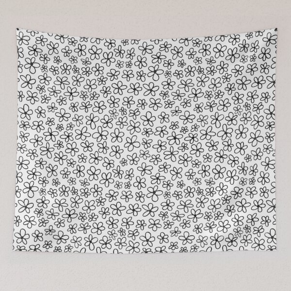 Item preview, Doodle Flower Pattern in Black and White designed and sold by srsig designs.