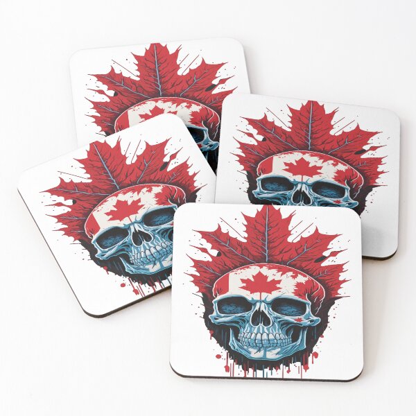 Item preview, Canadian flag skull designed and sold by malkeetart.