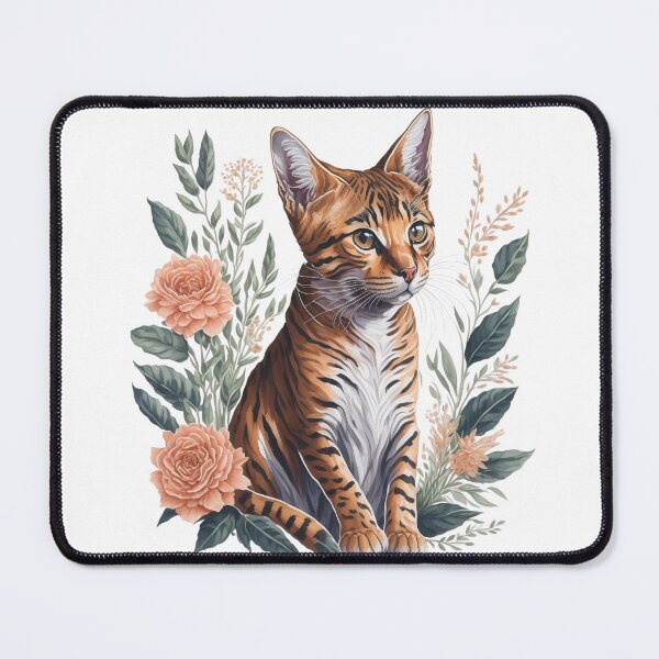 Item preview, Cute Bengal Cat with Flowers designed and sold by Clipartopia.