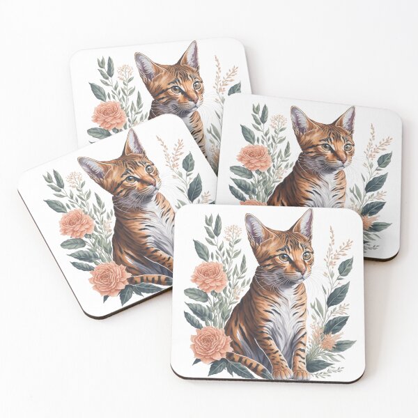 Item preview, Cute Bengal Cat with Flowers designed and sold by Clipartopia.