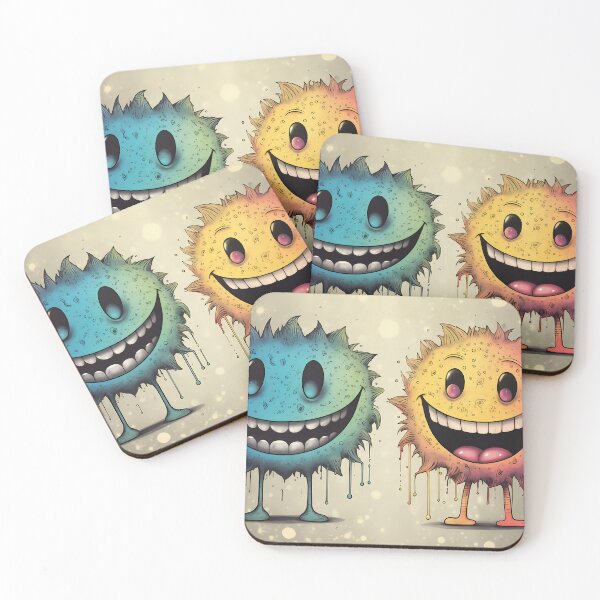 Item preview, Playful Duo: Whimsical Monsters with Infectious Smiles designed and sold by Wallart-Nisyo.