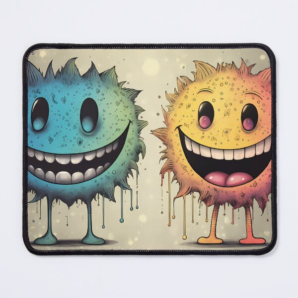 Item preview, Playful Duo: Whimsical Monsters with Infectious Smiles designed and sold by Wallart-Nisyo.