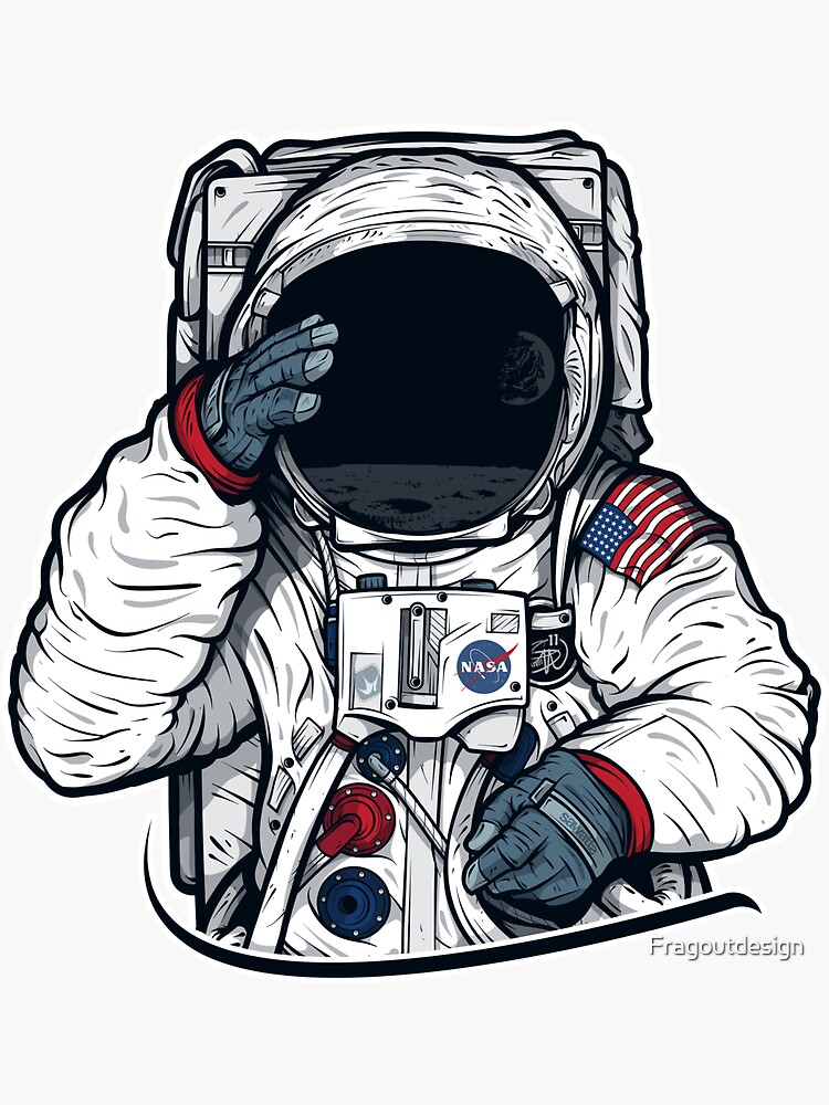 Discover Apollo Lunar Mission Astronaut Illustration Sticker