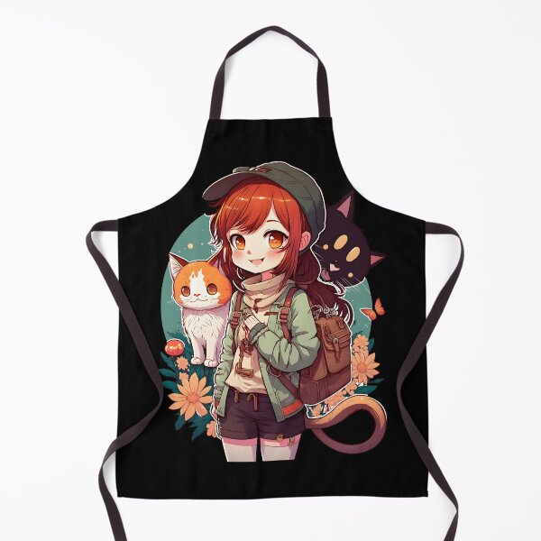 Item preview, Cute Girl & Cats Kawaii Anime Orange and Black Cat Lovers designed and sold by SecretDicer.