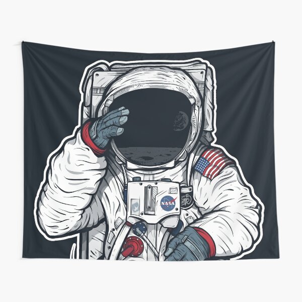 Apollo Lunar Mission Astronaut Illustration (SPACE YO) Tapestry