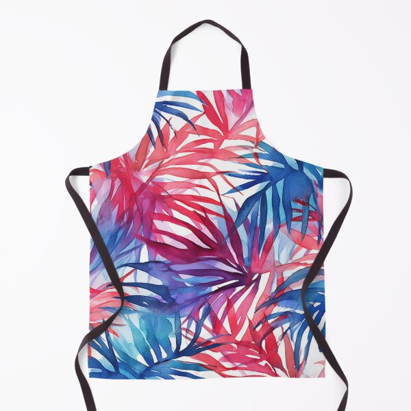 Item preview, Tropical leaves blue-red watercolor pattern designed and sold by DaisyMarroquin.