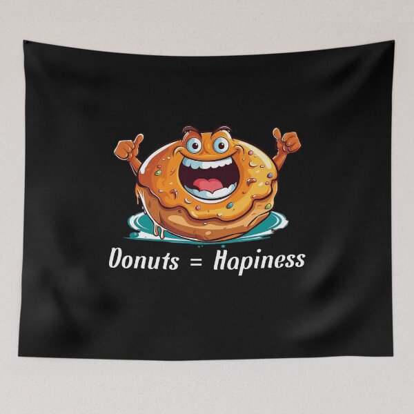 Item preview, Cartoon-style Donut - "Donuts = Happiness" designed and sold by SADStyleDesigns.