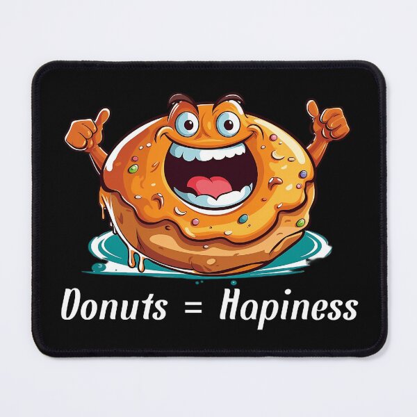 Item preview, Cartoon-style Donut - "Donuts = Happiness" designed and sold by SADStyleDesigns.