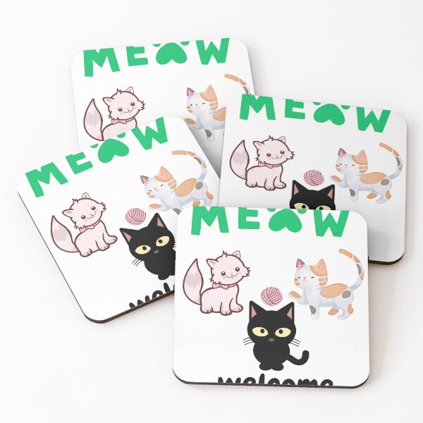 Item preview, Three cute little kittens with WELCOME AND MEAW writing designed and sold by CHIQUESTAR.