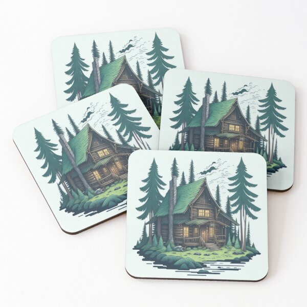 Item preview, Cute mountain log cabin design - Cabin in the woods designed and sold by ROBIN MACGREGOR.